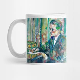 F. SCOTT FITZGERALD in his studio - watercolor portrait Mug